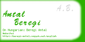 antal beregi business card